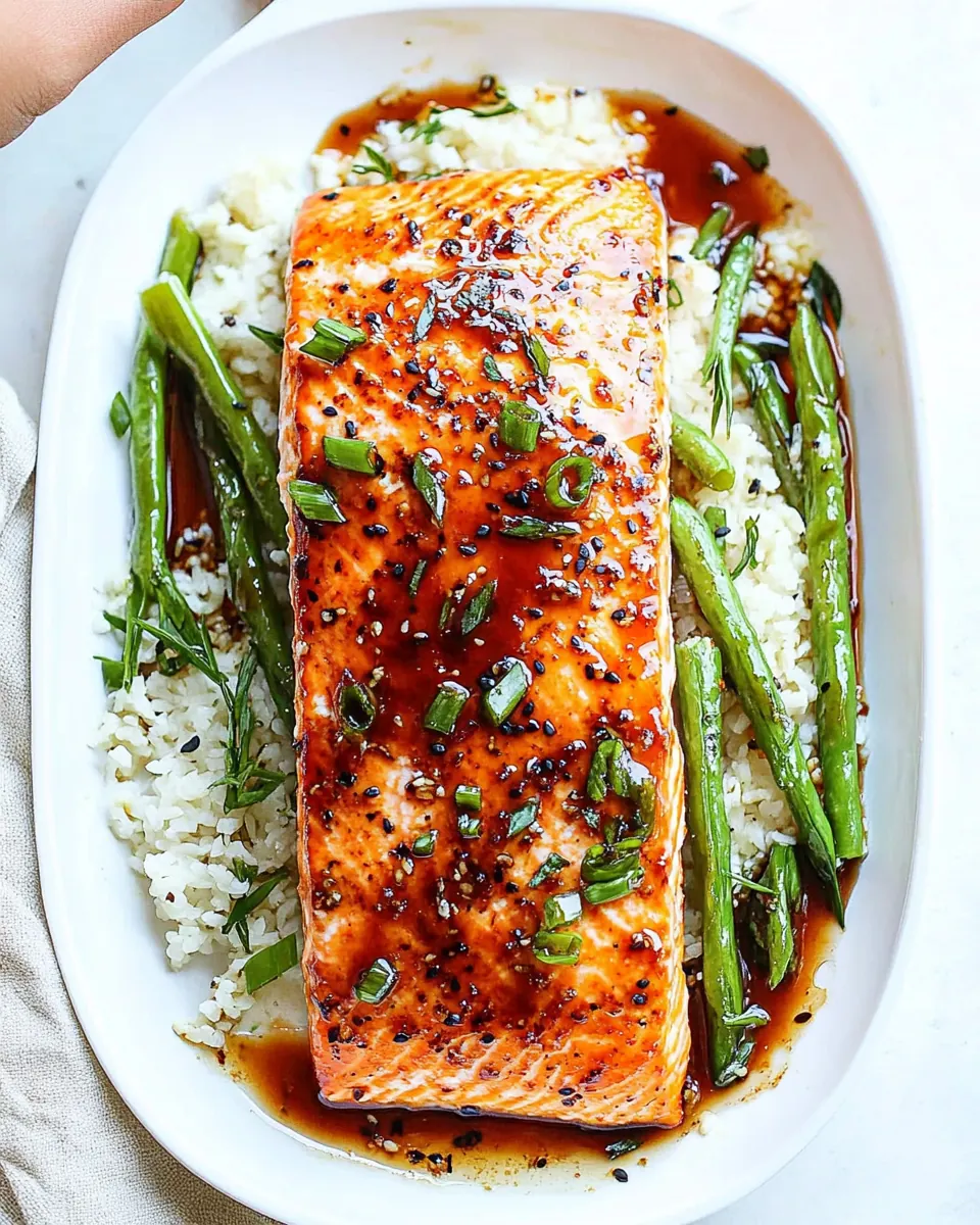 Sheet Pan Ginger Soy Glazed Salmon