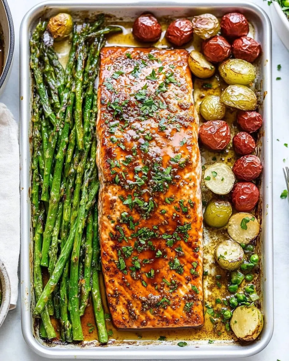 Sheet Pan Maple Dijon Glazed Salmon