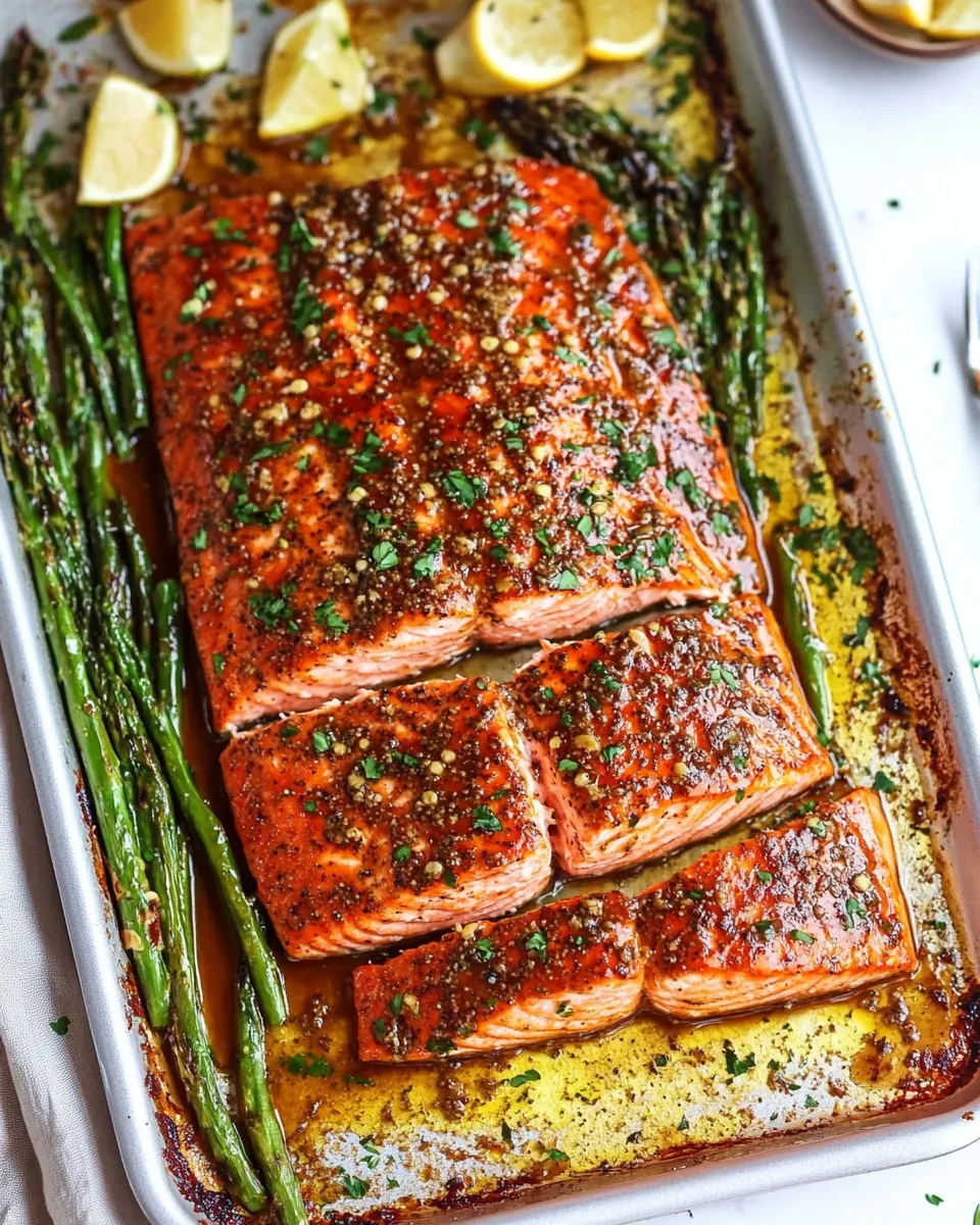 Sheet Pan Maple Dijon Glazed Salmon