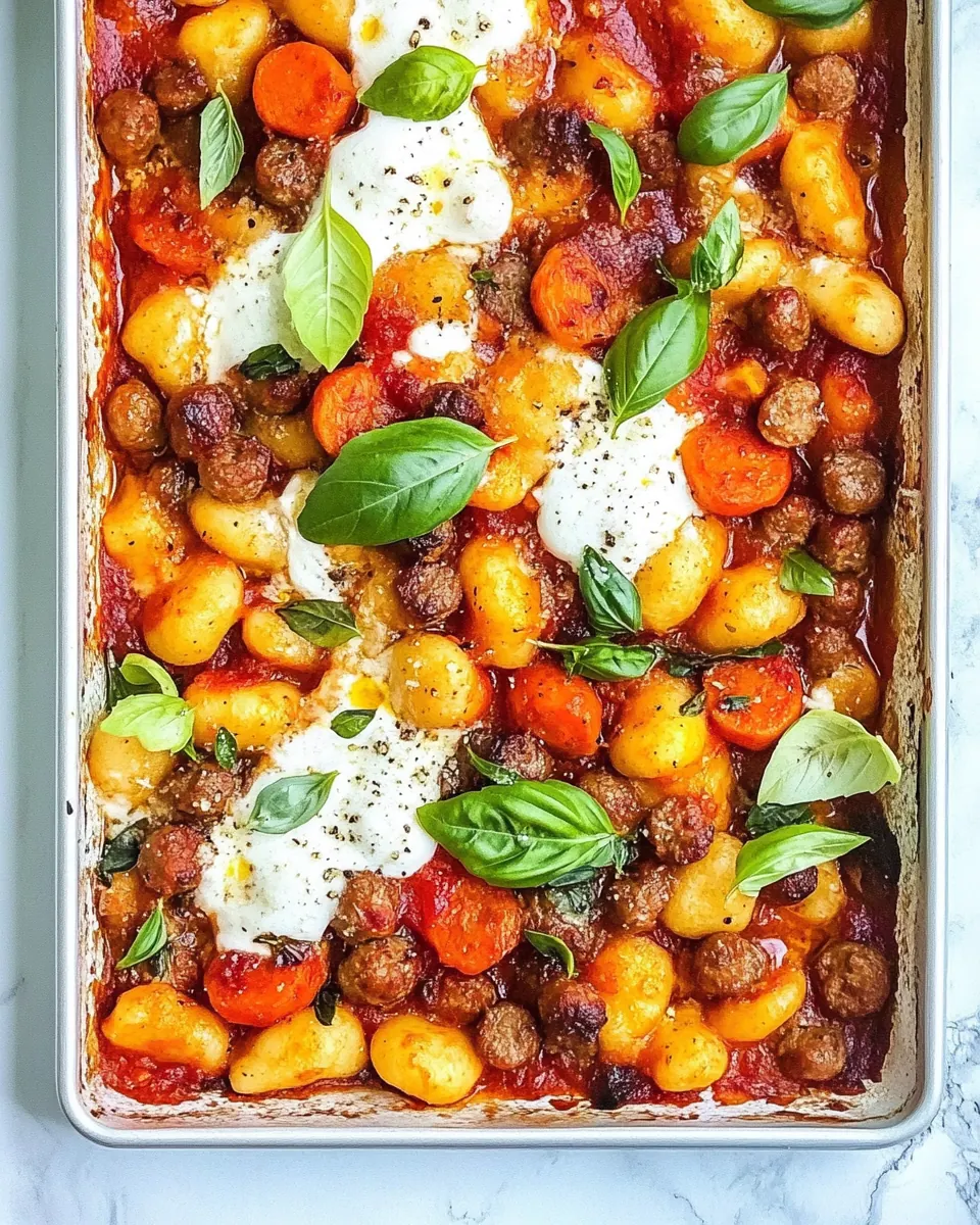 Sheet Pan Sausage Gnocchi