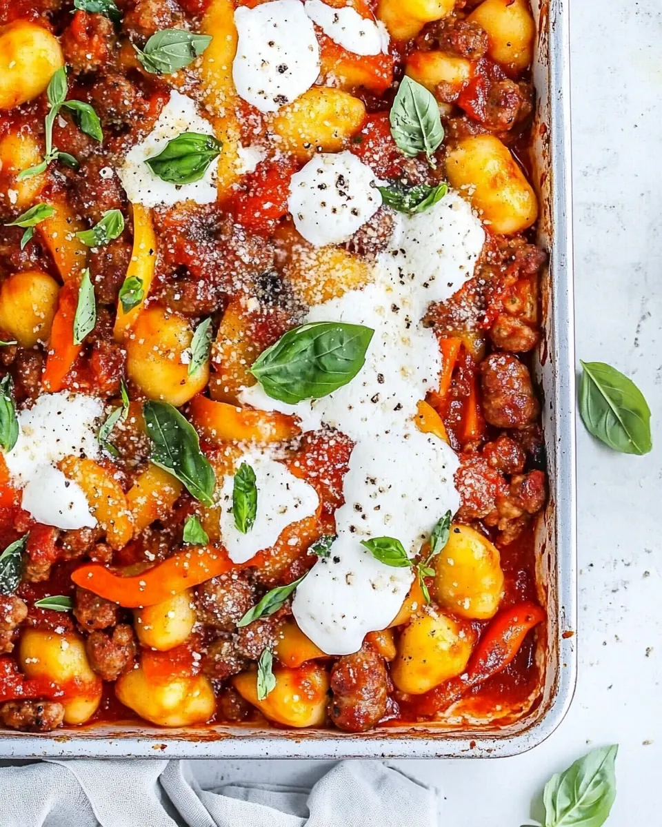 Sheet Pan Sausage Gnocchi