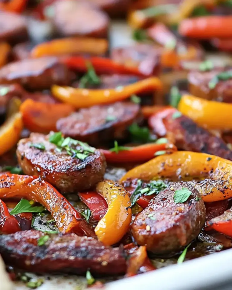 Sheet Pan Smoked Sausage and Peppers