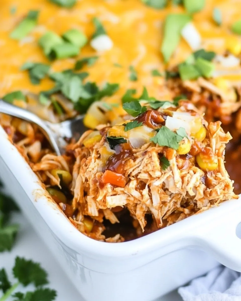Shredded BBQ Chicken Casserole