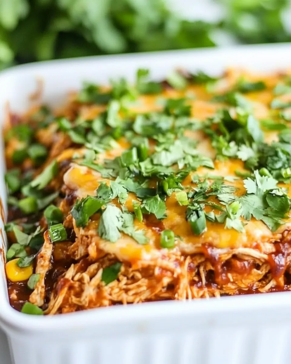Shredded BBQ Chicken Casserole