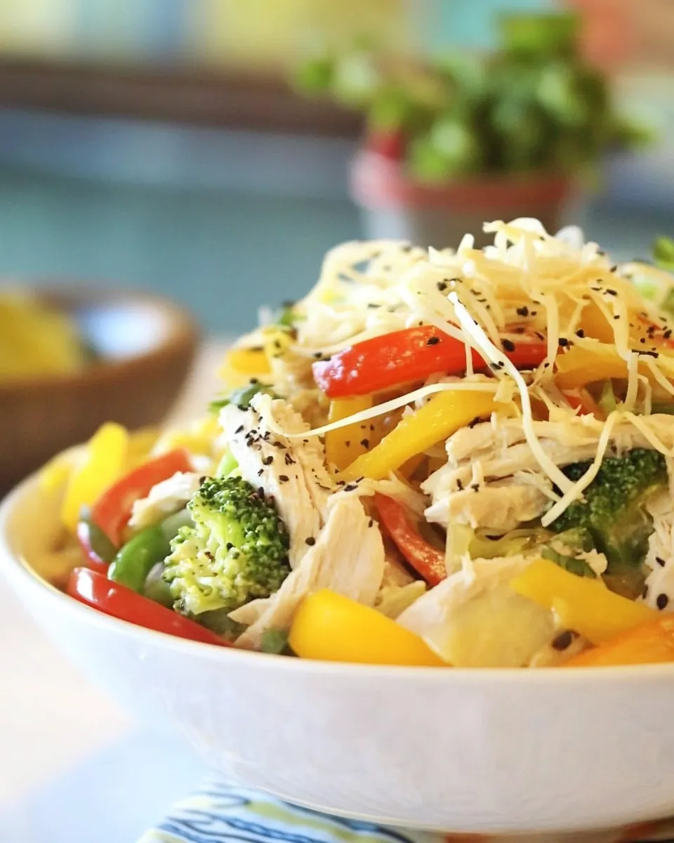 Shredded Chicken Primavera Bowl