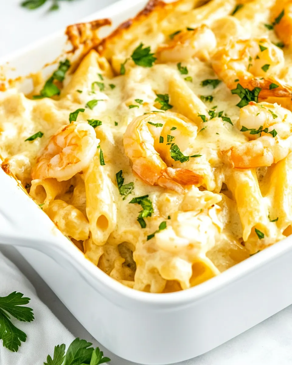 Shrimp Alfredo Bake