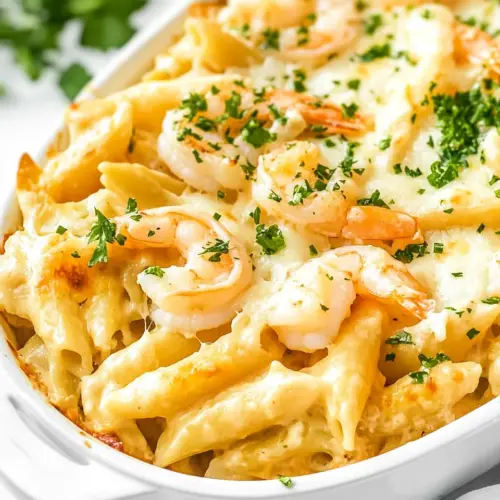 Shrimp Alfredo Bake