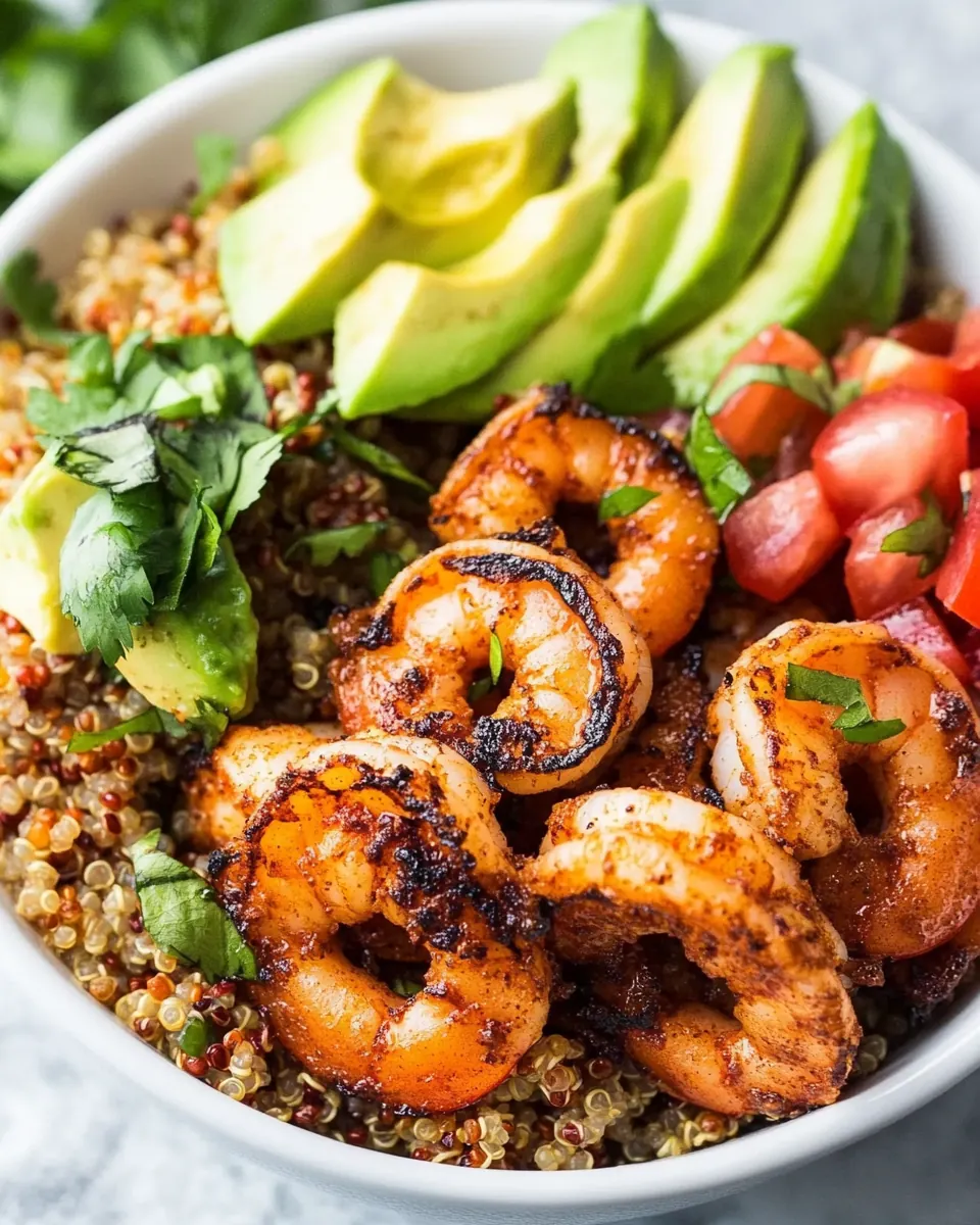 Shrimp Avocado Quinoa Bowls