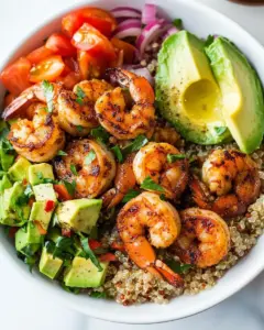 Shrimp Avocado Quinoa Bowls