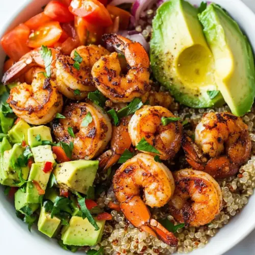 Shrimp Avocado Quinoa Bowls