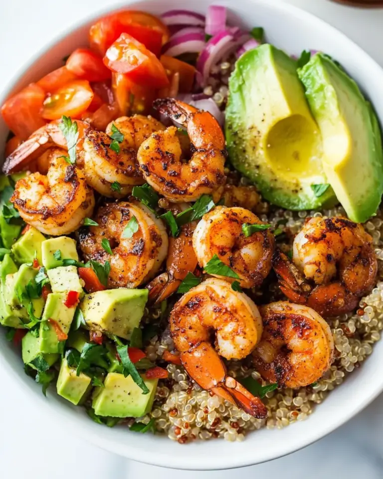 Shrimp Avocado Quinoa Bowls