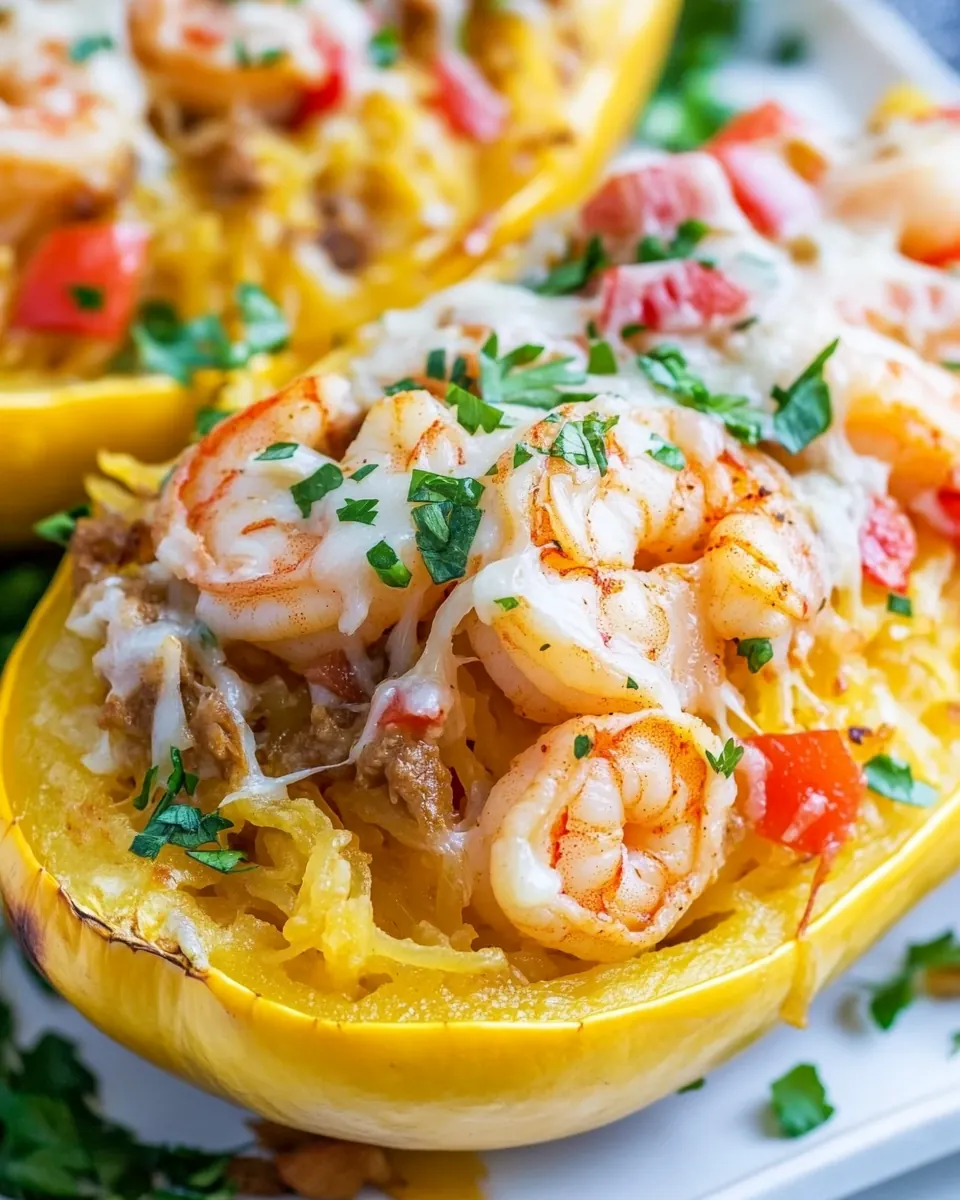 Shrimp Fajita Stuffed Spaghetti Squash
