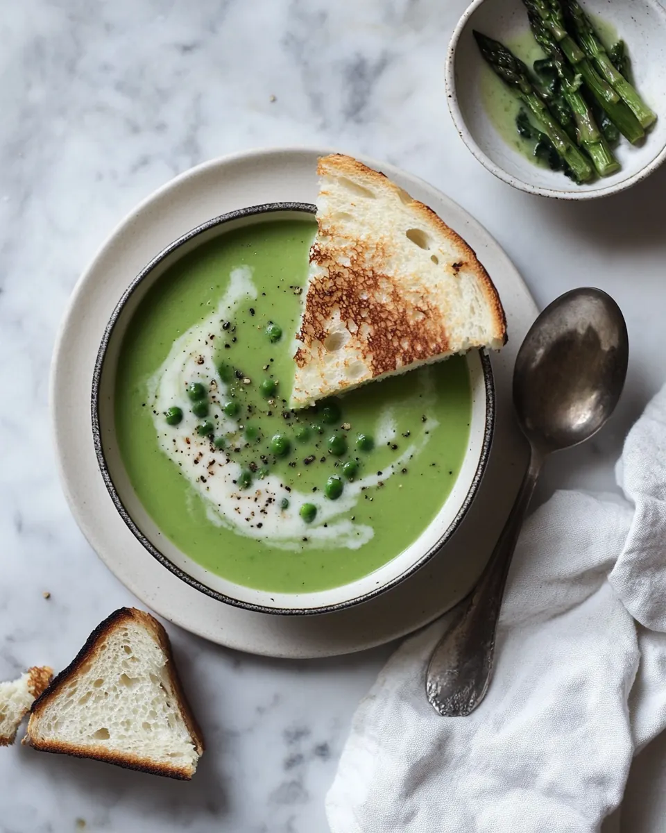 Simple Asparagus Soup and Extra Cheesy Grilled Cheese with Broccolini