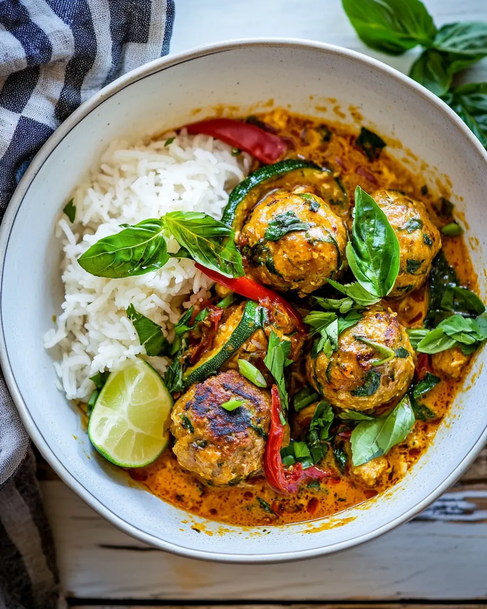 Simple Thai Chicken Zucchini Meatball Curry