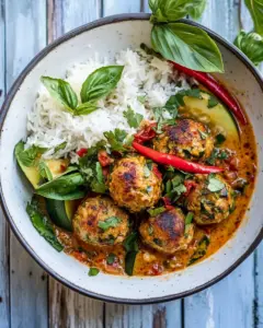 Simple Thai Chicken Zucchini Meatball Curry