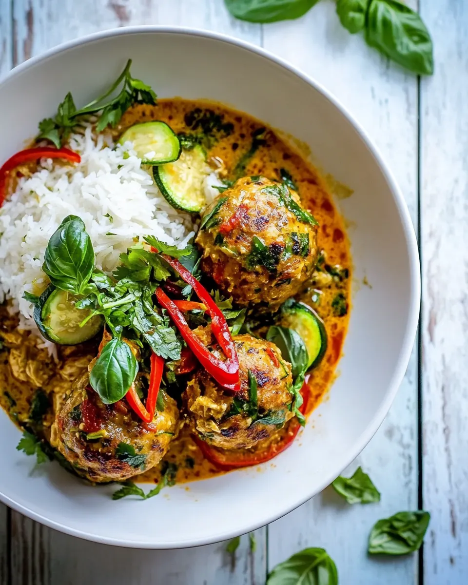 Simple Thai Chicken Zucchini Meatball Curry