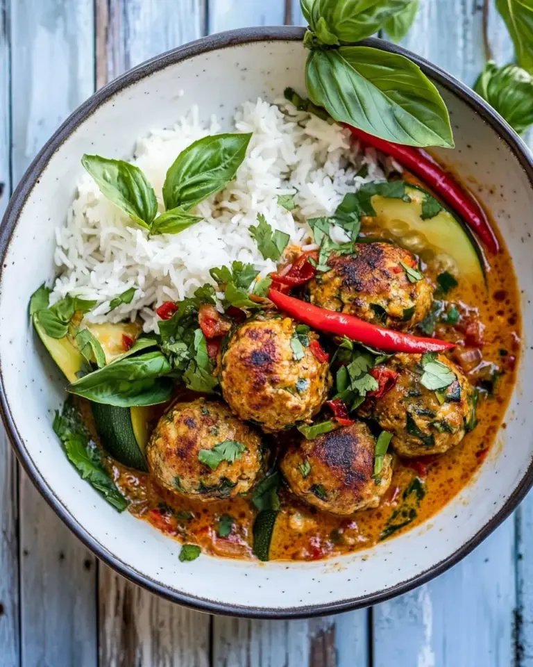 Simple Thai Chicken Zucchini Meatball Curry