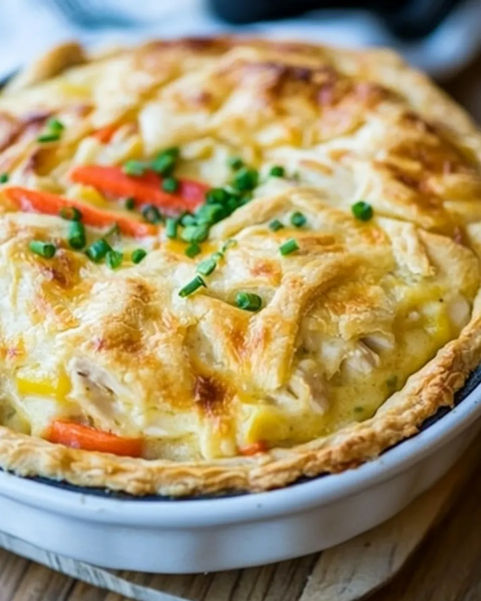Skillet Chicken Pot Pie with Cheddar Crust