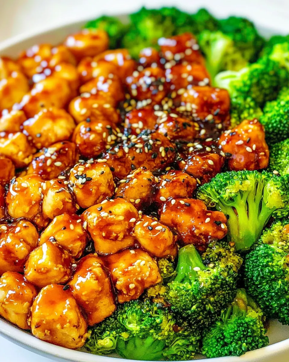 Skinny 15 Minute Sesame Chicken and Broccoli