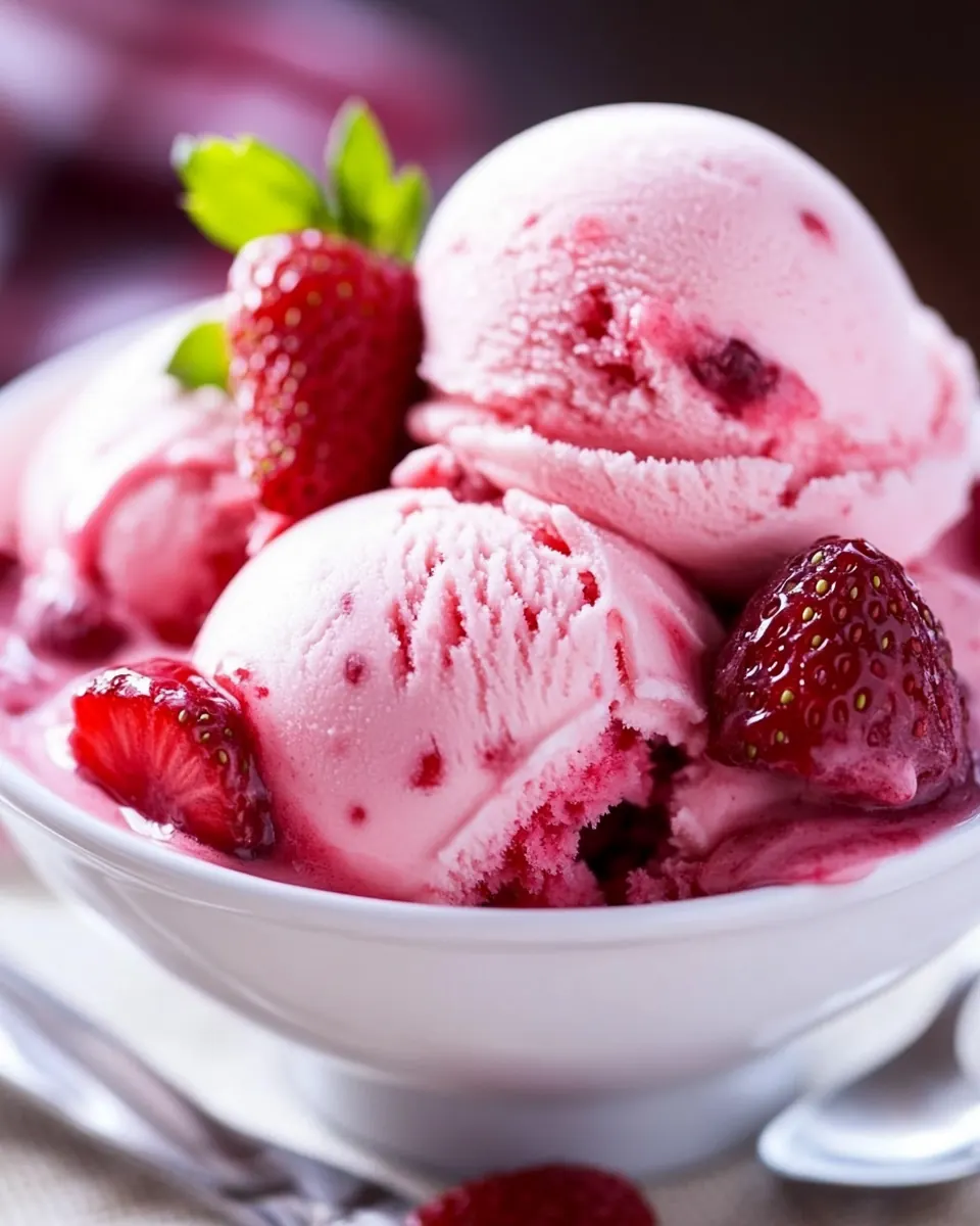 Skinny Strawberry Ice Cream