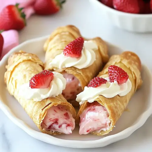 Skinny Strawberry Jell O Cream Pie Cannolis