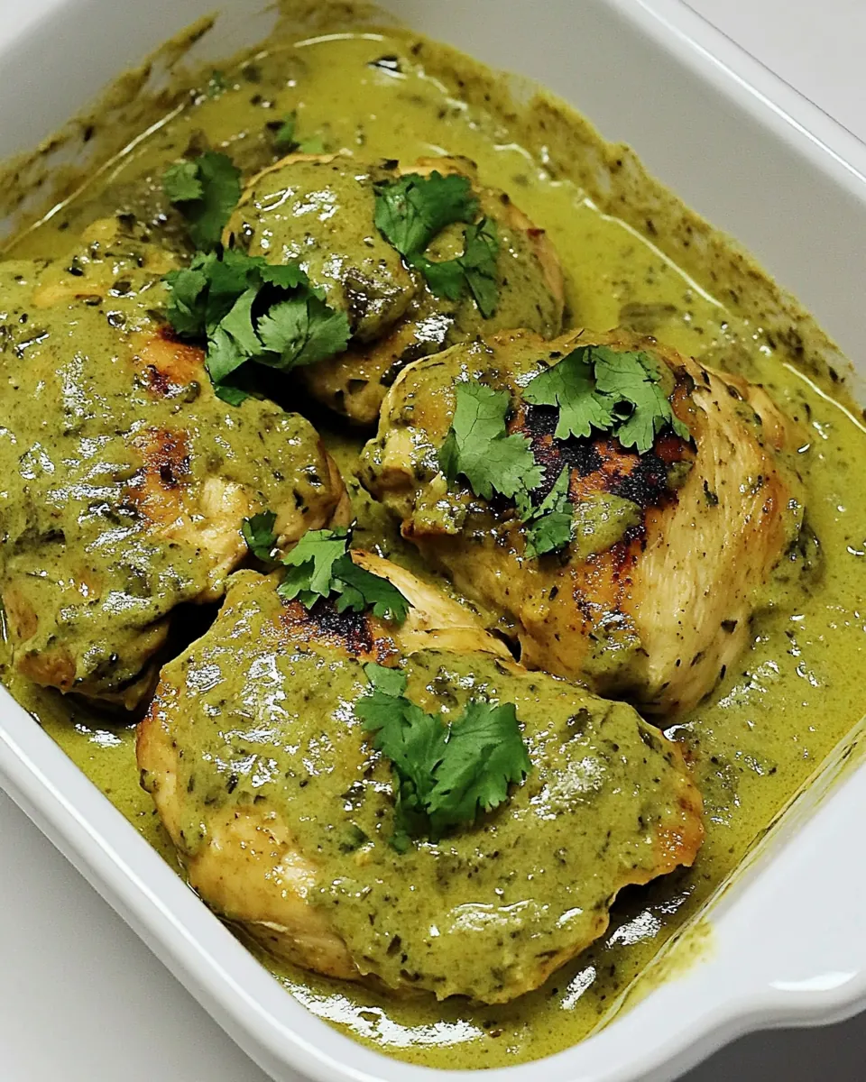 Slow Cooker 5 Ingredient Creamy Salsa Verde Chicken