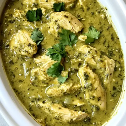 Slow Cooker 5 Ingredient Creamy Salsa Verde Chicken