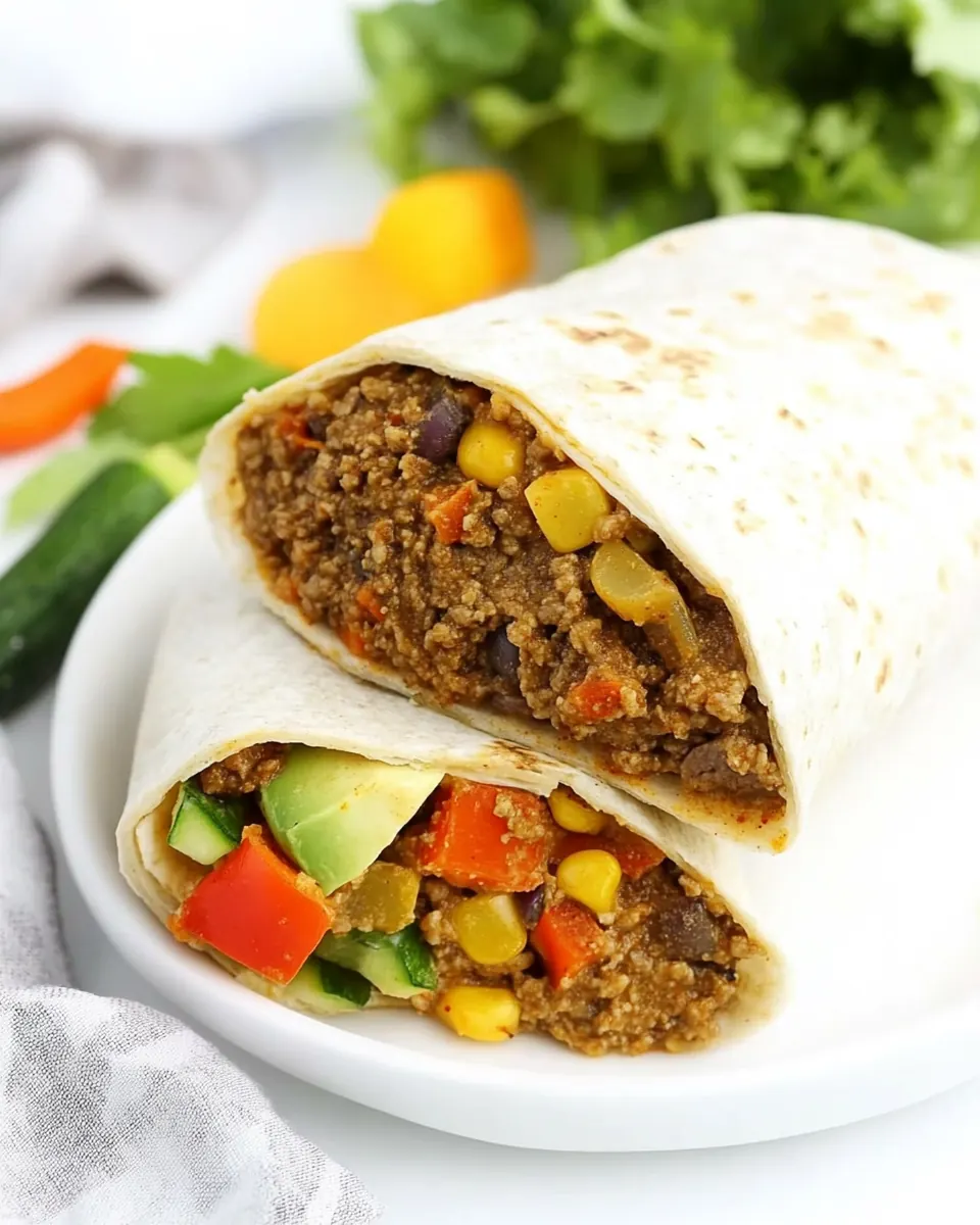 Slow Cooker Beef Burritos with Veggies