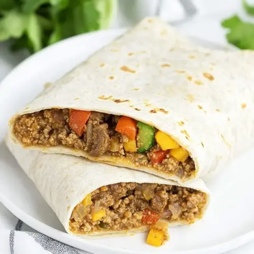 Slow Cooker Beef Burritos with Veggies