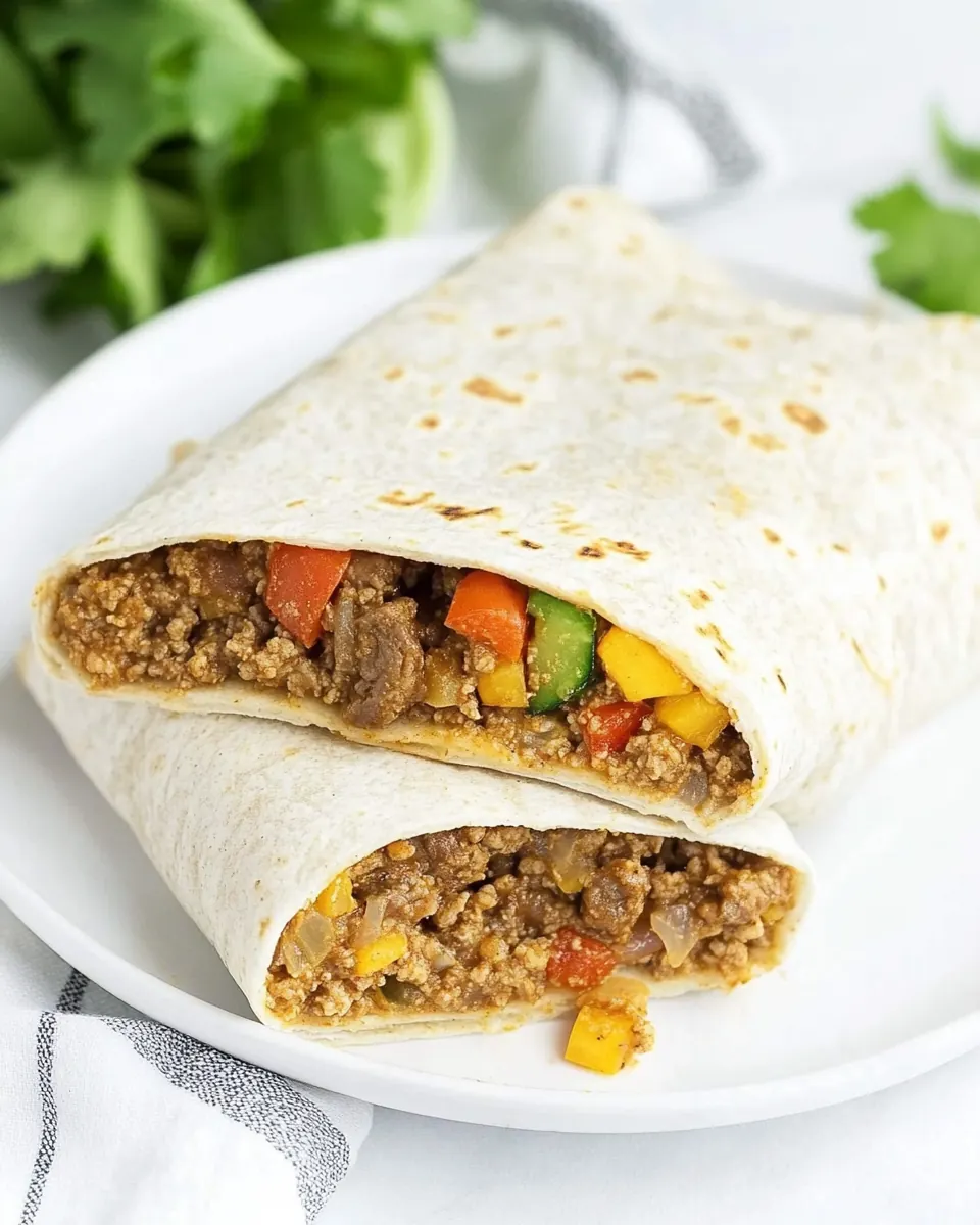Slow Cooker Beef Burritos with Veggies