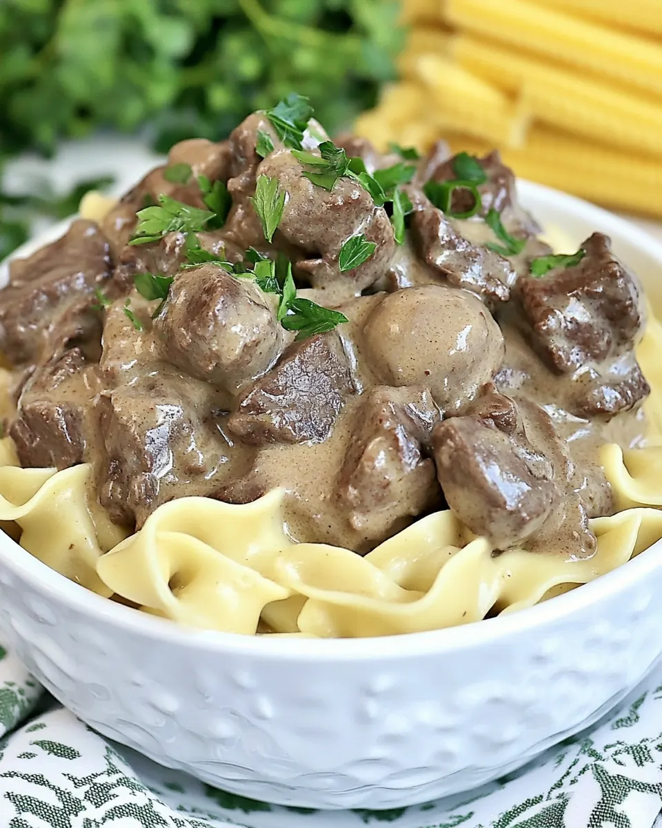 Slow Cooker Beef Stroganoff