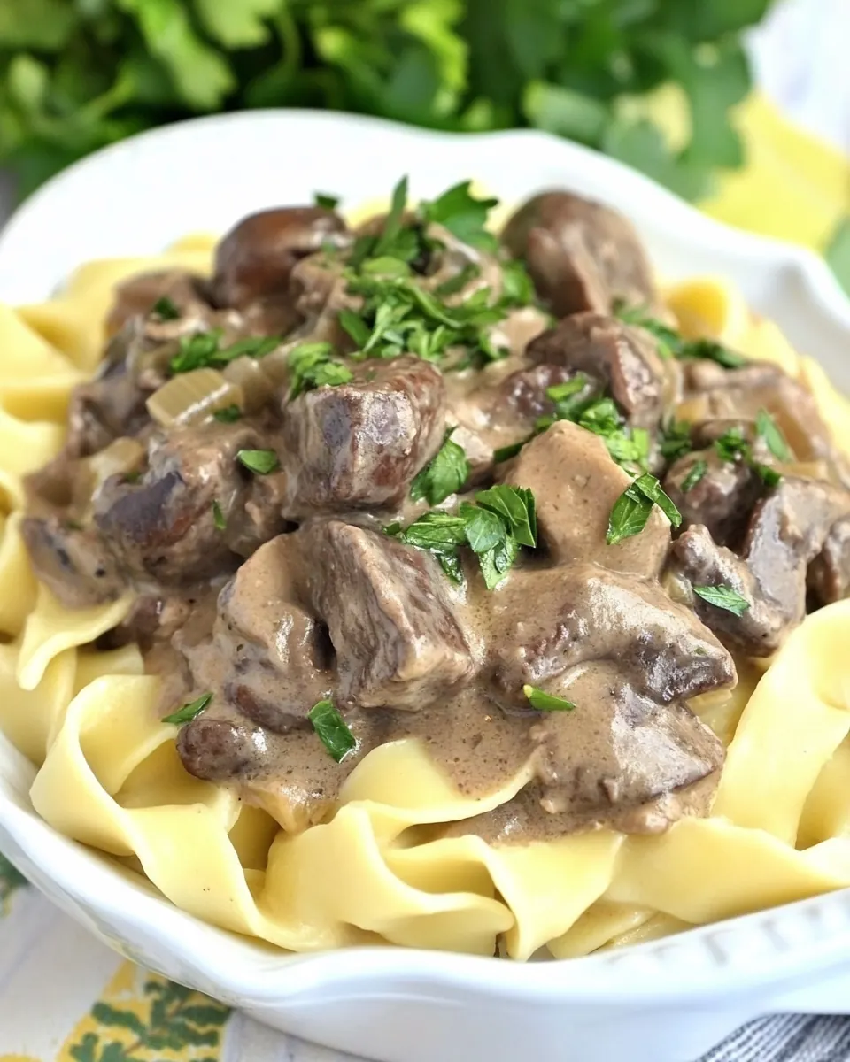 Slow Cooker Beef Stroganoff