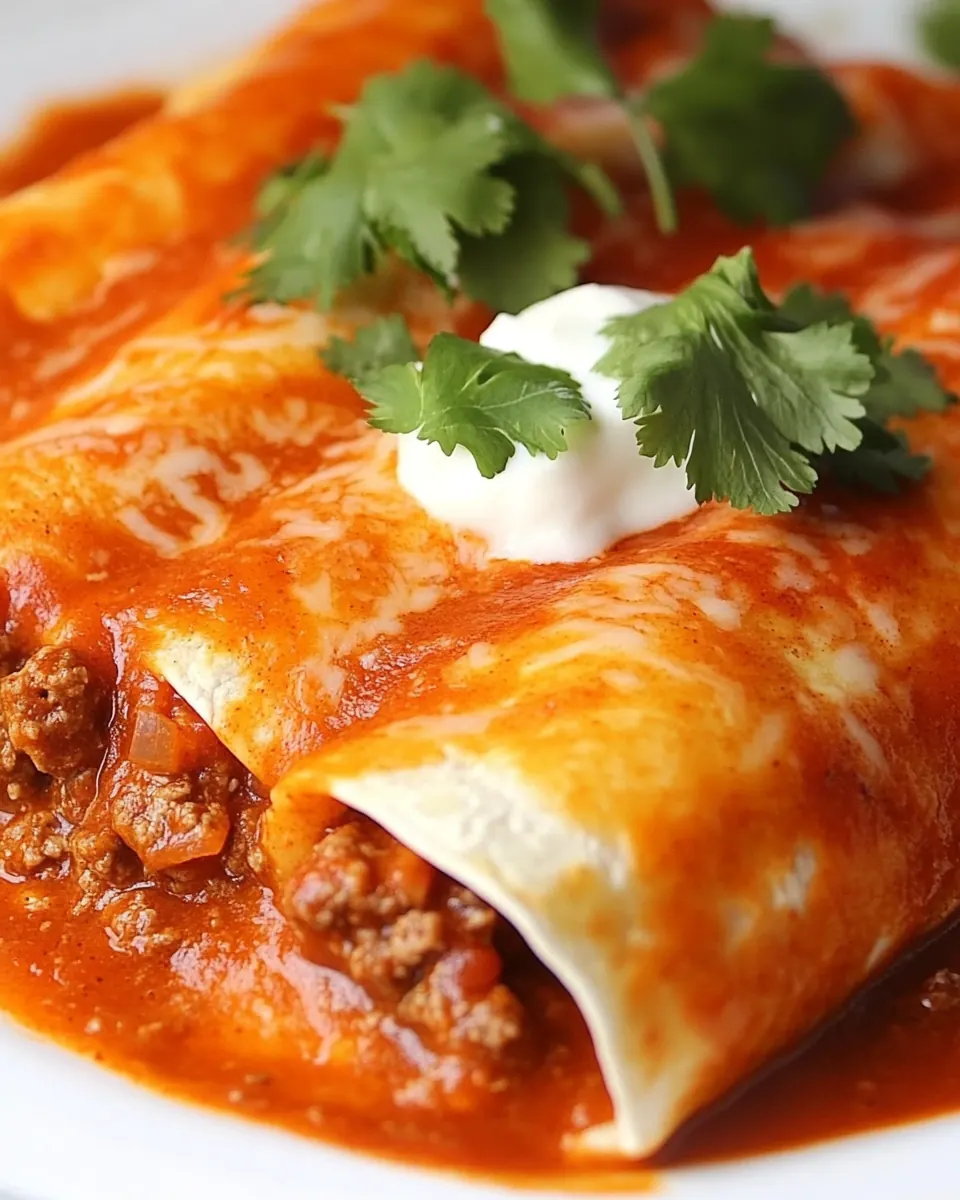 Slow Cooker Beefed Up Enchiladas