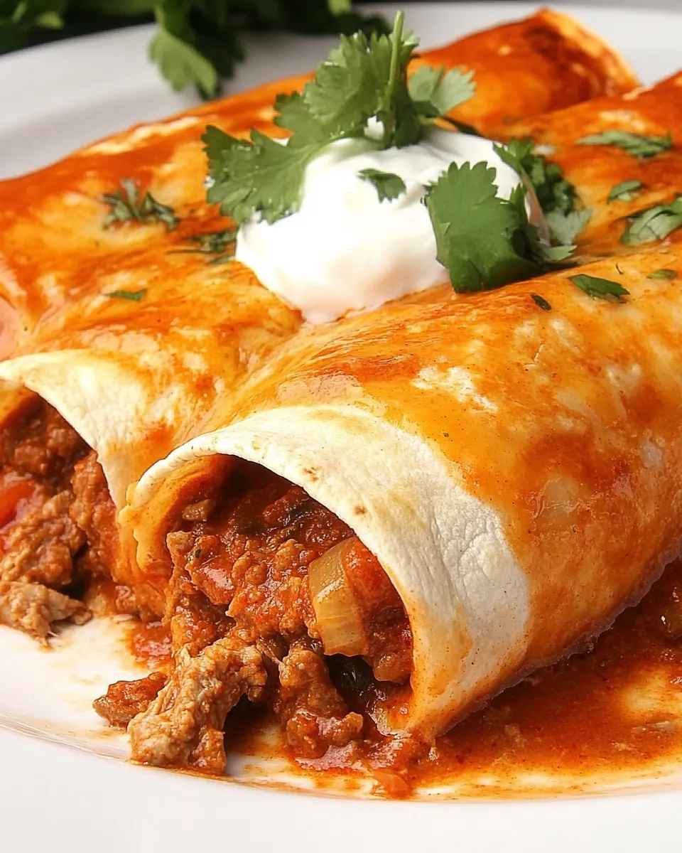 Slow Cooker Beefed Up Enchiladas