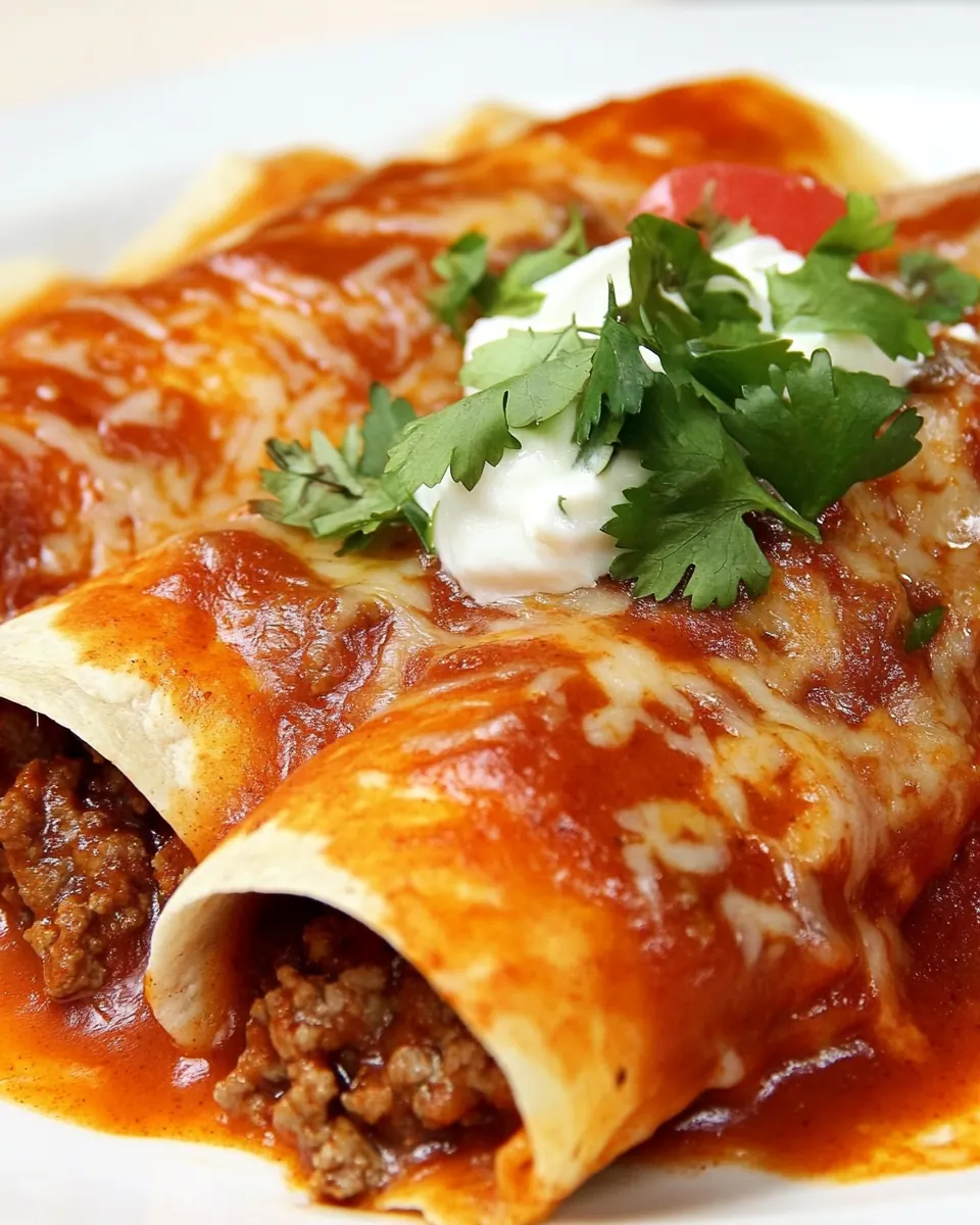 Slow Cooker Beefed Up Enchiladas