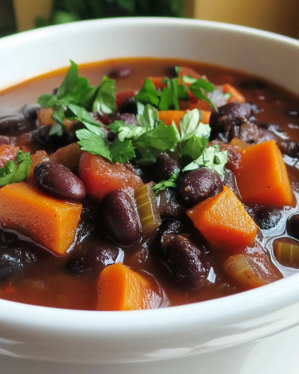 Slow Cooker Black Bean Veggie Soup