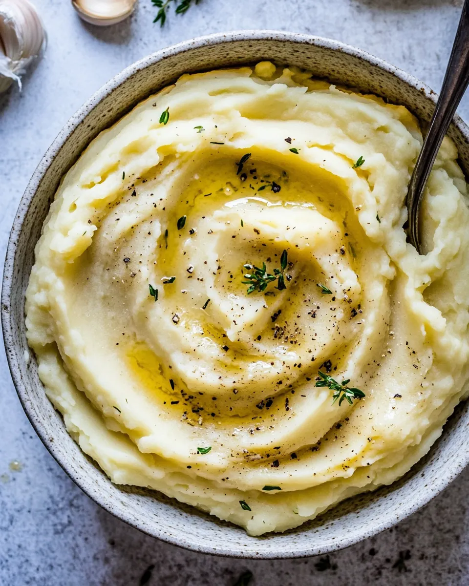 Slow Cooker Cheesy Garlic Herb Mashed Potatoes