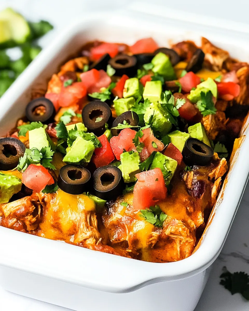Slow Cooker Chicken Enchilada Casserole