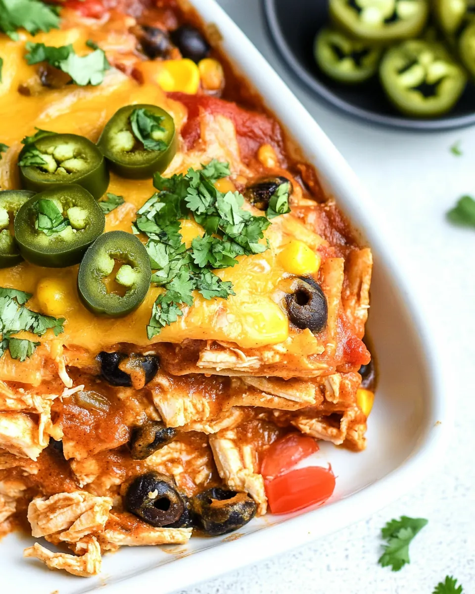 Slow Cooker Chicken Enchilada Casserole