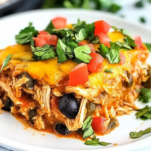 Slow Cooker Chicken Enchilada Casserole