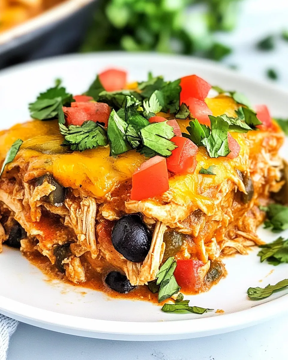 Slow Cooker Chicken Enchilada Casserole