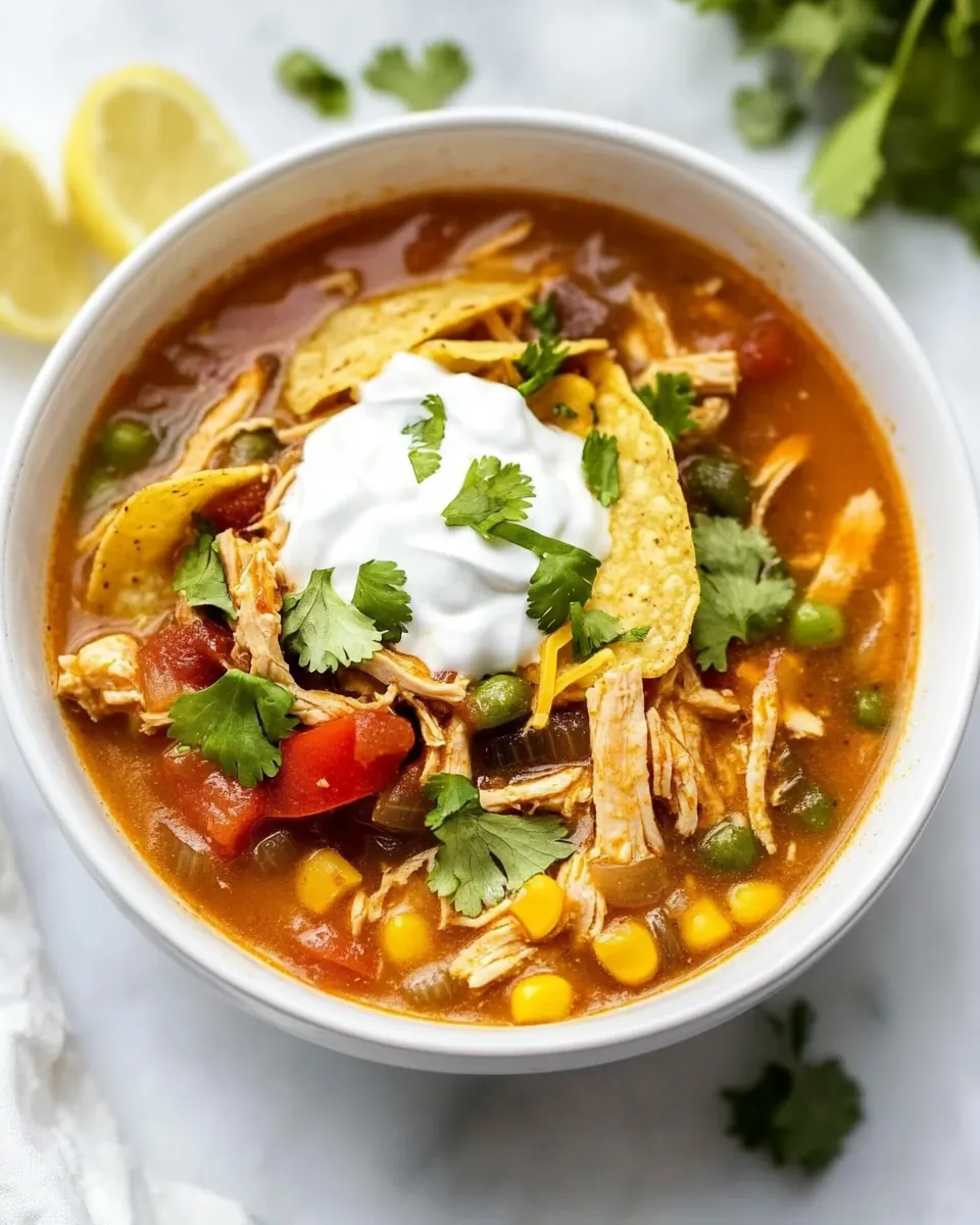 Slow Cooker Chicken Fajita Tortilla Soup