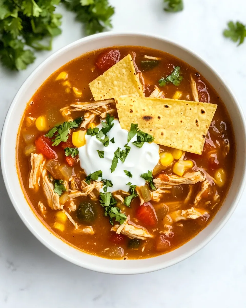 Slow Cooker Chicken Fajita Tortilla Soup