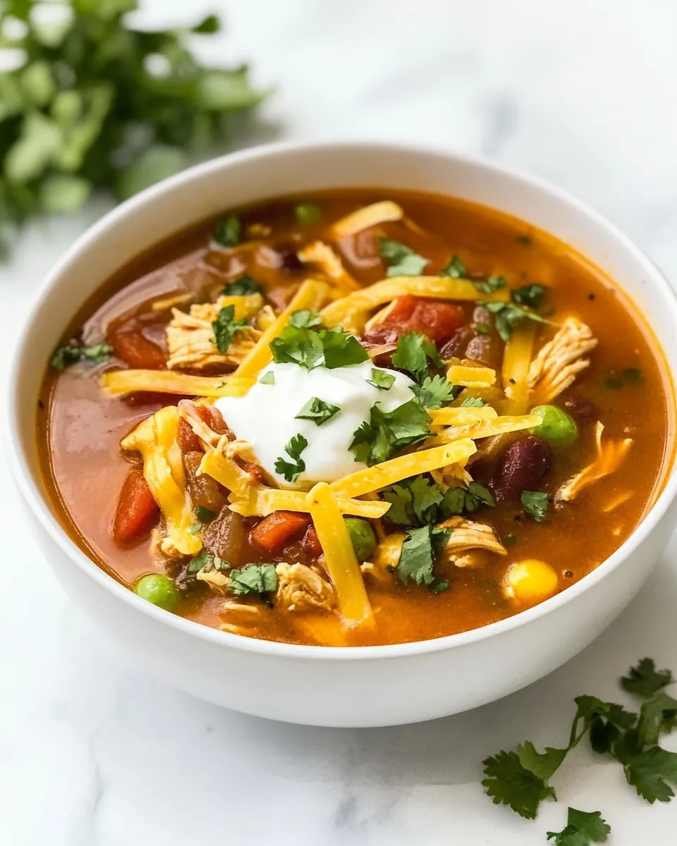 Slow Cooker Chicken Fajita Tortilla Soup