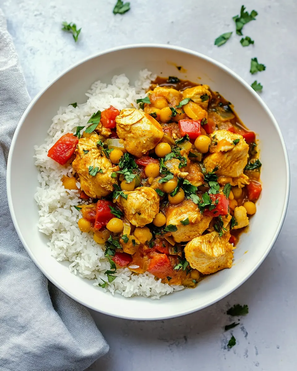 Slow Cooker Chicken and Chick Pea Tagine