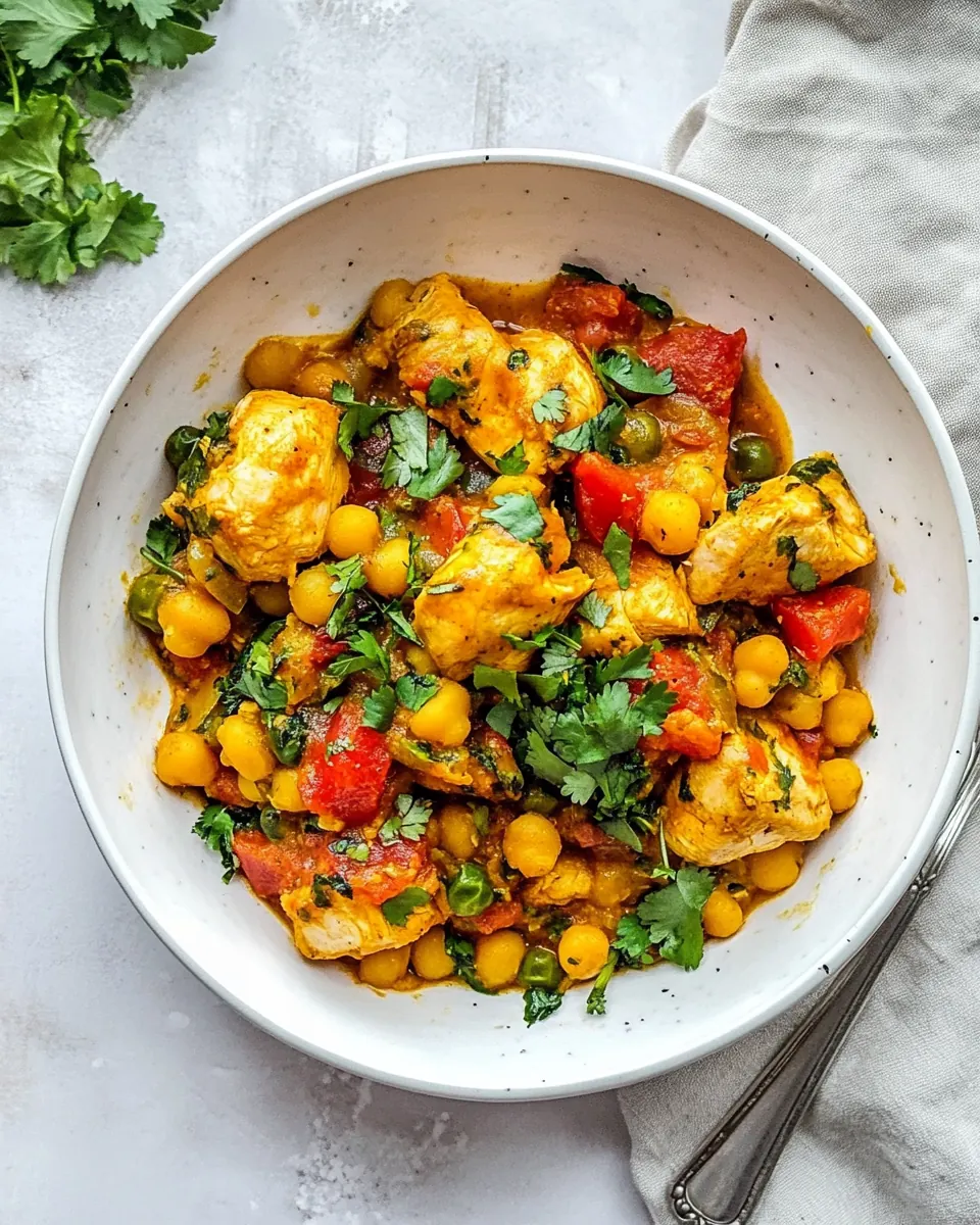 Slow Cooker Chicken and Chick Pea Tagine