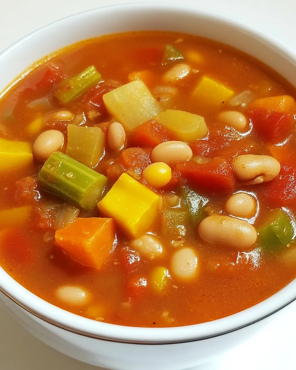 Slow Cooker Chunky Bean Vegetable Soup