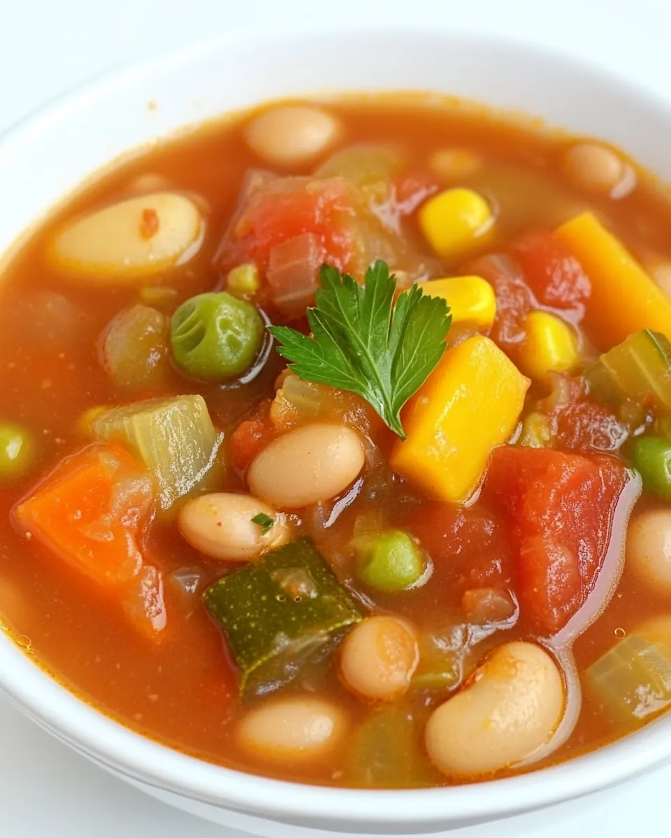 Slow Cooker Chunky Bean Vegetable Soup