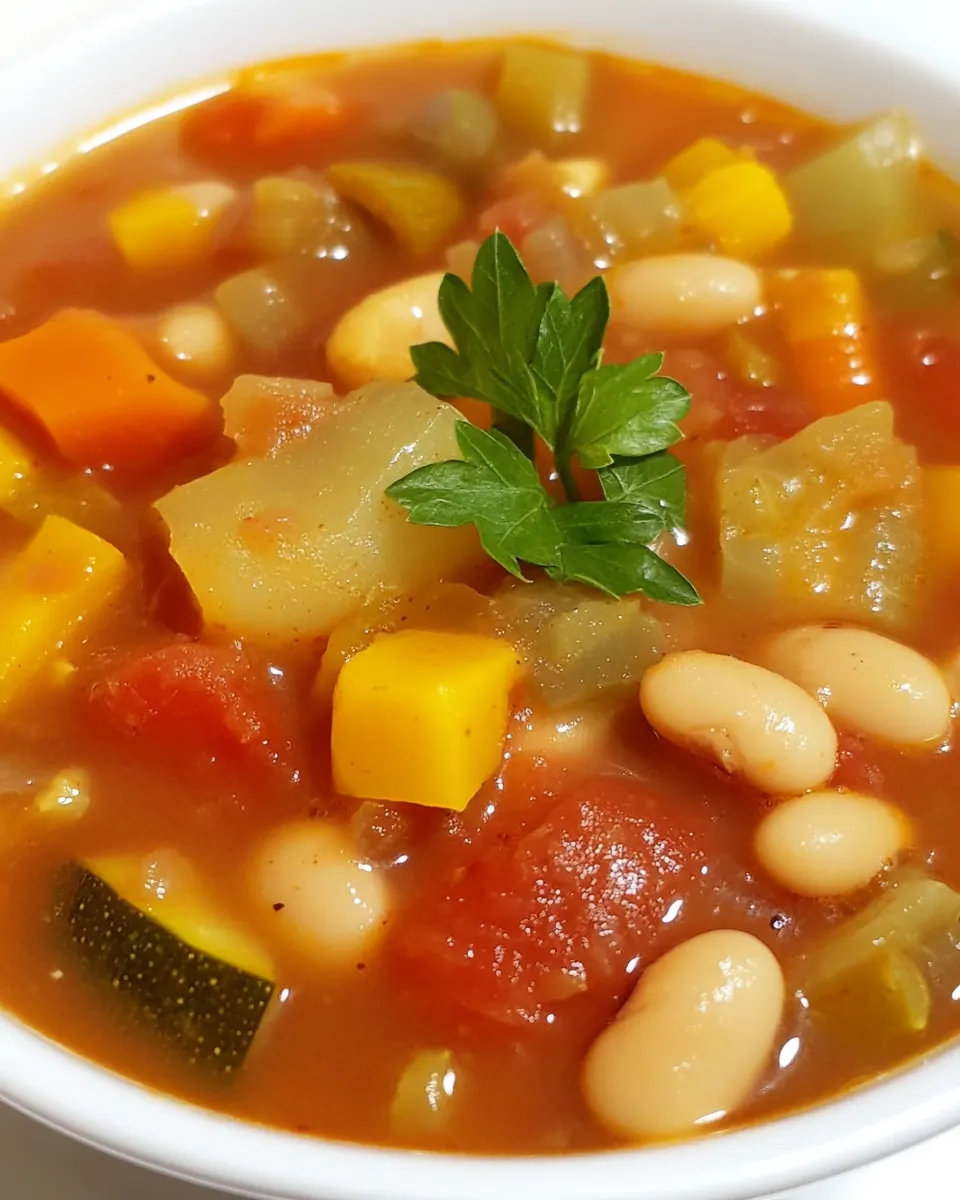 Slow Cooker Chunky Bean Vegetable Soup