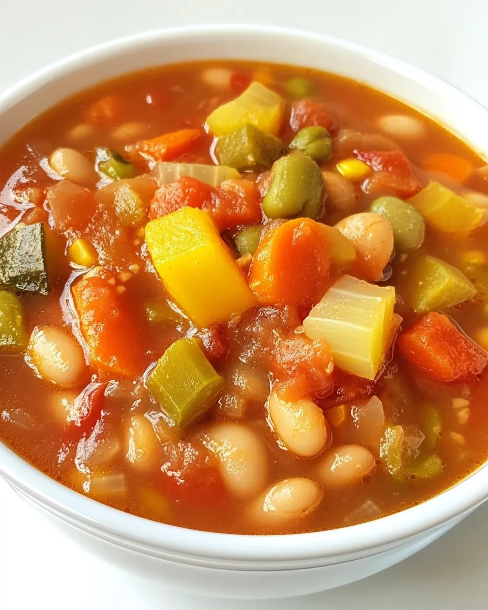 Slow Cooker Chunky Bean Vegetable Soup